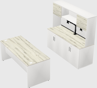 Parallel desk with credenza