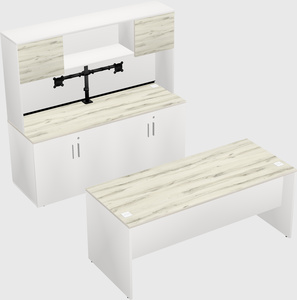 Parallel desk with credenza