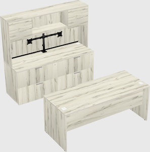 Parallel desk with credenza
