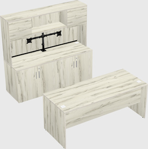 Parallel desk with credenza