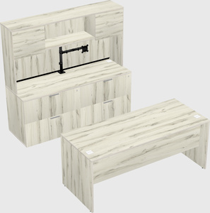 Parallel desk with credenza