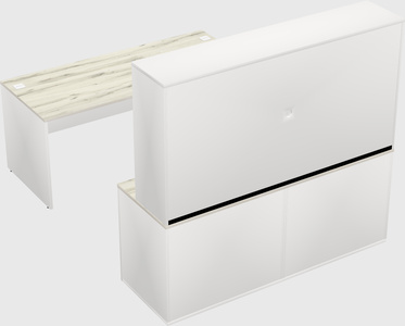 Parallel desk with credenza