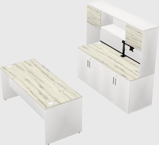 Parallel desk with credenza