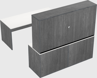 Parallel desk with credenza