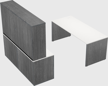 Parallel desk with credenza