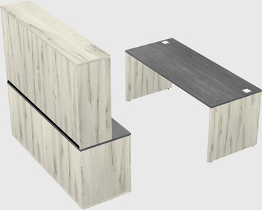 Parallel desk with credenza