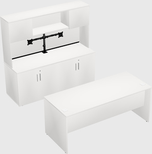 Parallel desk with credenza