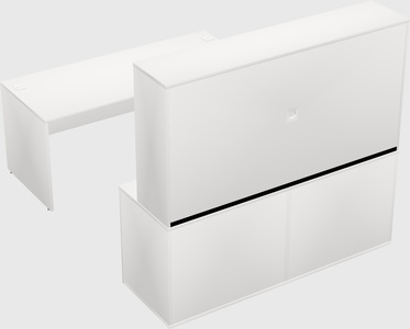 Parallel desk with credenza