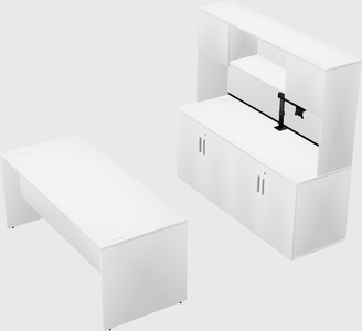 Parallel desk with credenza