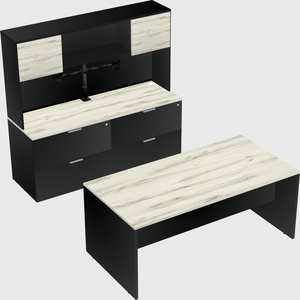 Parallel desk with credenza