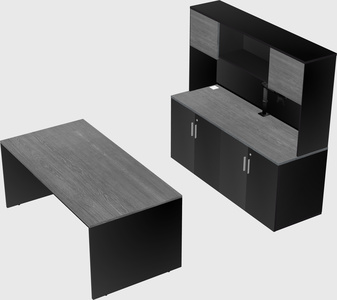 Parallel desk with credenza