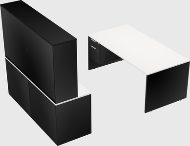 Parallel desk with credenza