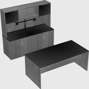 Parallel desk with credenza