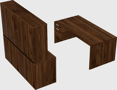 Parallel desk with credenza