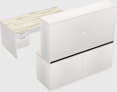 Parallel desk with credenza