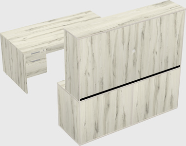 Parallel desk with credenza