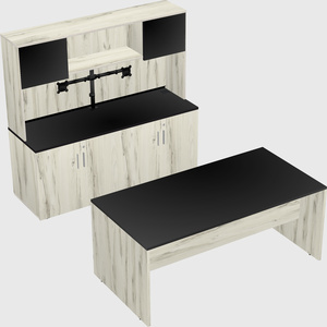 Parallel desk with credenza