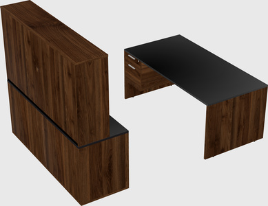 Parallel desk with credenza