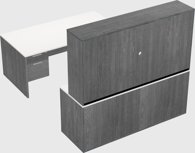 Parallel desk with credenza