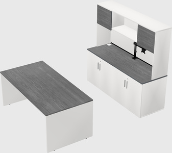 Parallel desk with credenza