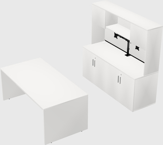 Parallel desk with credenza