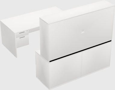 Parallel desk with credenza