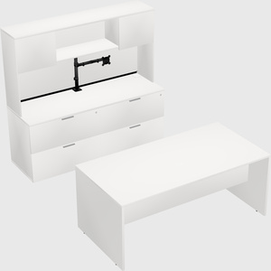 Parallel desk with credenza