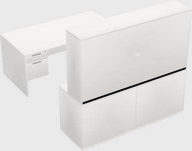 Parallel desk with credenza