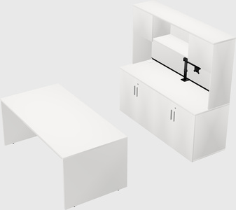 Parallel desk with credenza