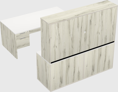 Parallel desk with credenza