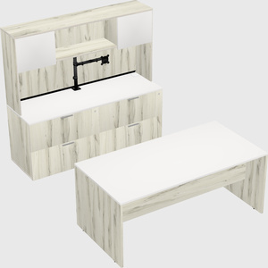 Parallel desk with credenza