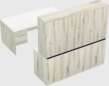 Parallel desk with credenza