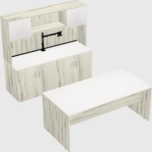 Parallel desk with credenza