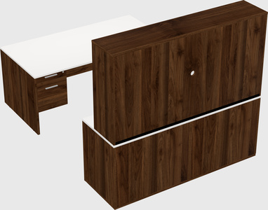 Parallel desk with credenza