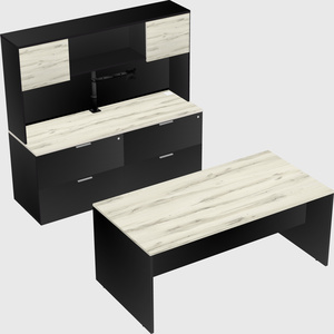Parallel desk with credenza