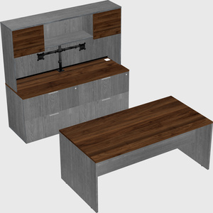 Parallel desk with credenza