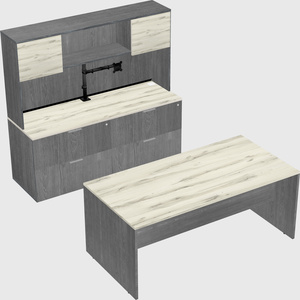 Parallel desk with credenza