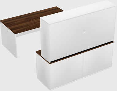 Parallel desk with credenza