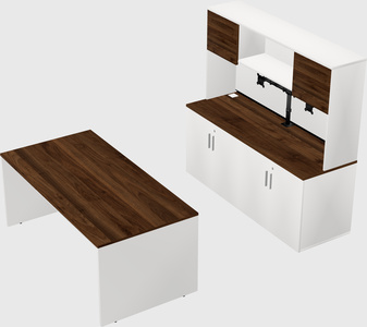 Parallel desk with credenza