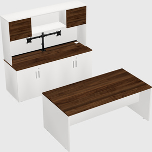 Parallel desk with credenza
