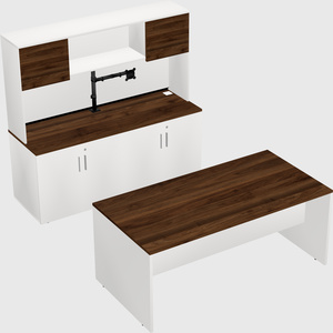 Parallel desk with credenza