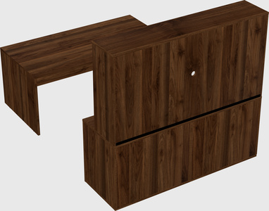 Parallel desk with credenza