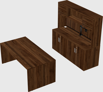 Parallel desk with credenza