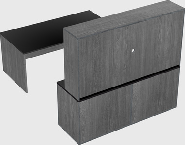 Parallel desk with credenza