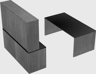 Parallel desk with credenza