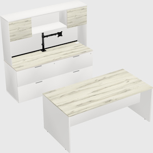 Parallel desk with credenza