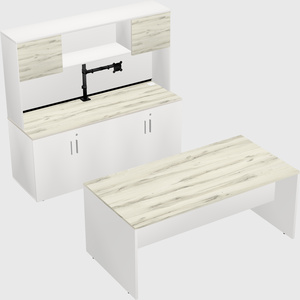 Parallel desk with credenza
