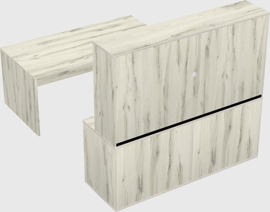Parallel desk with credenza