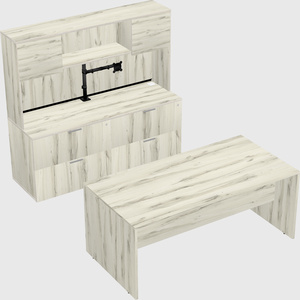 Parallel desk with credenza
