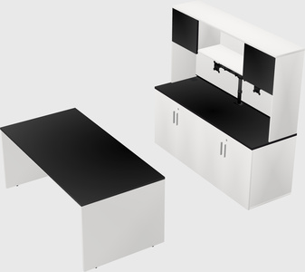 Parallel desk with credenza